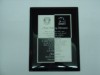diploma Diagonal con BTN en placa de aluminio Anodizado de 175 mm x 250 mm, grabado con sus datos, en base de cristal, polister (polyester), o madera, con su logotipo impreso y o grabado