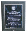 diploma Rectangular en placa de aluminio Anodizado de 175 mm x 250 mm, grabado con sus datos, en base de cristal, polister (polyester), o madera, con su logotipo impreso y o grabado