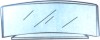 reconocimiento de escritorio de cristal con placa met?lica en forma curvo rectangular, el escrito puede ir en cristal o en placa, incluye el logo de empresa o instituci?n.