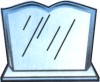 reconocimiento de escritorio de cristal con placa met?lica en forme de libro grande, el escrito puede ir en cristal o en placa, incluye el logo de empresa o instituci?n.