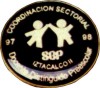 distintivo circular con el logotipo de cualquier empresa o institución