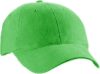 gorra gabardina para niño o adulto en color verde, con broche sujetador de plástico, el bordado es de 5 x 5 cms aprox. (cachuchas y gorras publicitarias promocionales)