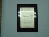 diploma Britania en placa de aluminio Anodizado de 175 mm x 250 mm, grabado con sus datos, en base de cristal, poli?ster (polyester), o madera, con su logotipo impreso y o grabado