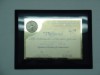 diploma Diagonal Doble c- en placa de aluminio Anodizado de 175 mm x 250 mm, grabado con sus datos, en base de cristal, poli?ster (polyester), o madera, con su logotipo impreso y o grabado