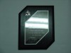 diploma Diagonal Doble en placa de aluminio Anodizado de 175 mm x 250 mm, grabado con sus datos, en base de cristal, poli?ster (polyester), o madera, con su logotipo impreso y o grabado