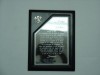diploma diagonal en placa de aluminio Anodizado de 175 mm x 250 mm, grabado con sus datos, en base de cristal, poli?ster (polyester), o madera, con su logotipo impreso y o grabado