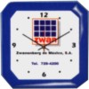 reloj de pared promocional cuadrado base de plstico, arillo cuadrado,mecanismo de cuarzo, cristal protector, caratula de estireno 24 cm, rea de impresin, dimetro: cuerpo 27x27.5