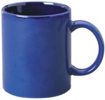 taza azul naval cer?mica tipo tarro, impresas en serigraf?a, Capacidad: 11 oz. - 330 ml. taza publicitaria promocional con su logotipo impreso