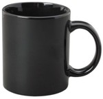 taza negra cer?mica tipo tarro, impresas en serigraf?a, Capacidad: 11 oz. - 330 ml. taza publicitaria promocional con su logotipo impreso