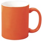 taza naranja cer?mica tipo tarro, impresas en serigraf?a, Capacidad: 11 oz. - 330 ml. taza publicitaria promocional con su logotipo impreso