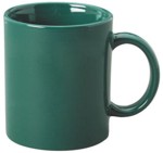 taza verde cer?mica tipo tarro, impresas en serigraf?a, Capacidad: 11 oz. - 330 ml. taza publicitaria promocional con su logotipo impreso
