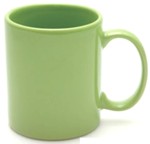 taza verde lim?n cer?mica tipo tarro, impresas en serigraf?a, Capacidad: 11 oz. - 330 ml. taza publicitaria promocional con su logotipo impreso