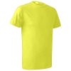 playera cuello redondo peso medio impresin en serigrafa en frente y espalda color amarillo canario