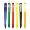 bol?grafo promocional (plumas publicitarias) (promotional pens) de pl?stico rhin, colores: azul, verde, blanco, rojo, amarillo, negro y naranja.