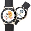 reloj de pulso promocional (relojes publicitarios de pulso) con caja met?lica dorada con numeros grabados, correa de piel, maquinaria met?lica japonesa de alta precisi?n y estuche met?lico individual.