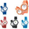 reloj de pulso promocional (relojes publicitarios de pulso) con caja met?lica plateada, correa de pl?stico de alta resistencia, arillo giratorio, maquinaria met?lica japonesa de alta precision, colores: naranja, negro, azul marino, azul rey y rojo. Incluye estuche met?lico individual.