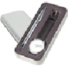 estuche (set) de regalo con: reloj de pulso, correa de piel y pluma met?lica con orificios, incluye estuche met?lico