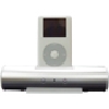 Bocina para reproductores de mp3 tipo ipod, met?lica plateada con base y cargador. (radios publicitarios promocionales, aparatos radiof?nicos con publicidad impresa)