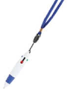 Pluma publicitaria colgante con 4 colores y cord?n
