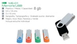 memoria USB, USB Memory, unidad de almacenamiento port?til removible, de 8 gb., Memoria de 8 gb giratoria, incluye estuche individual de pl?stico y colgante. (productos publicitarios promocionales electr?nicos y de computaci?n, regalos con publicidad para computadoras y equipos digitales)