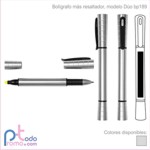 Bol?grafo plumas publicitarias resaltador, color del producto plata