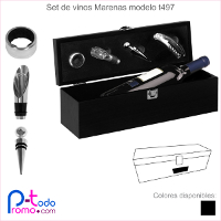 Set de vinos Marenas, en adera y metal con 4 accesorios