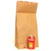 papel kraft natural (caf?) de 80grs./m2. Medidas: 21 cm. de ancho, 43 cm. de alto y 12.5 cm. de fuelle, ideal para despensa, alimentos y productos varios.